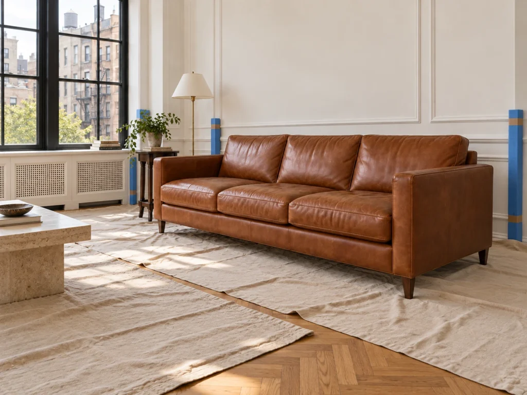 Drop cloths and floor protection in an apartment