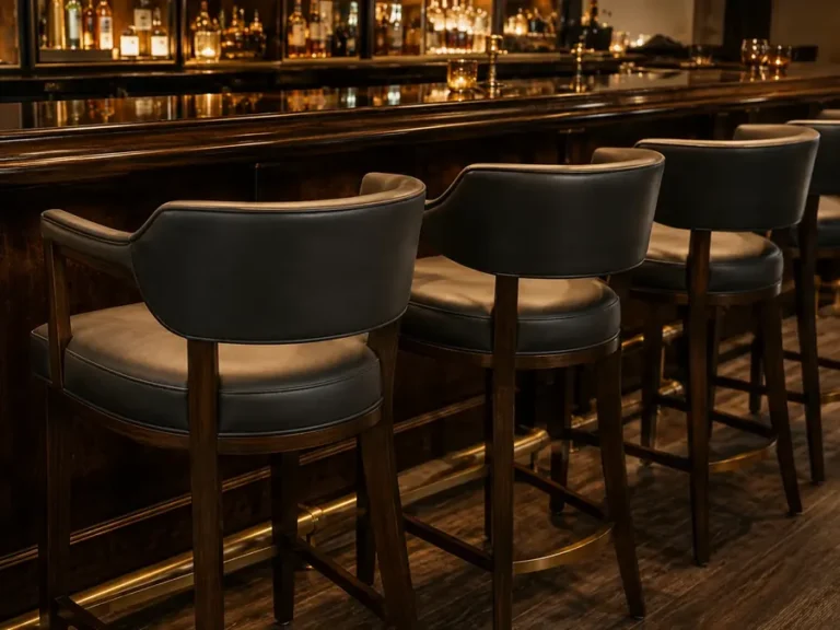 Hotel Bars with leather bar stools