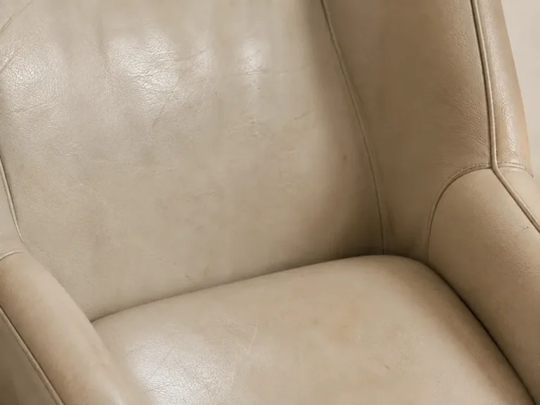 Commercial vinyl upholstery material being restored