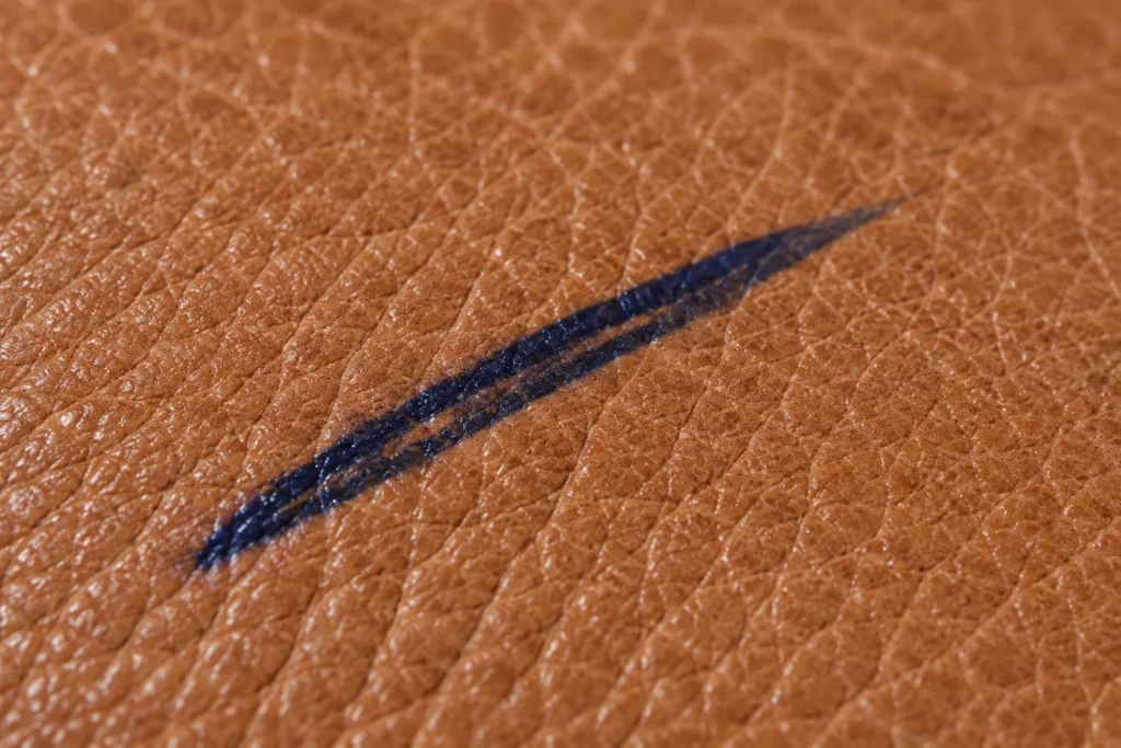 Ink on leather: fresh line