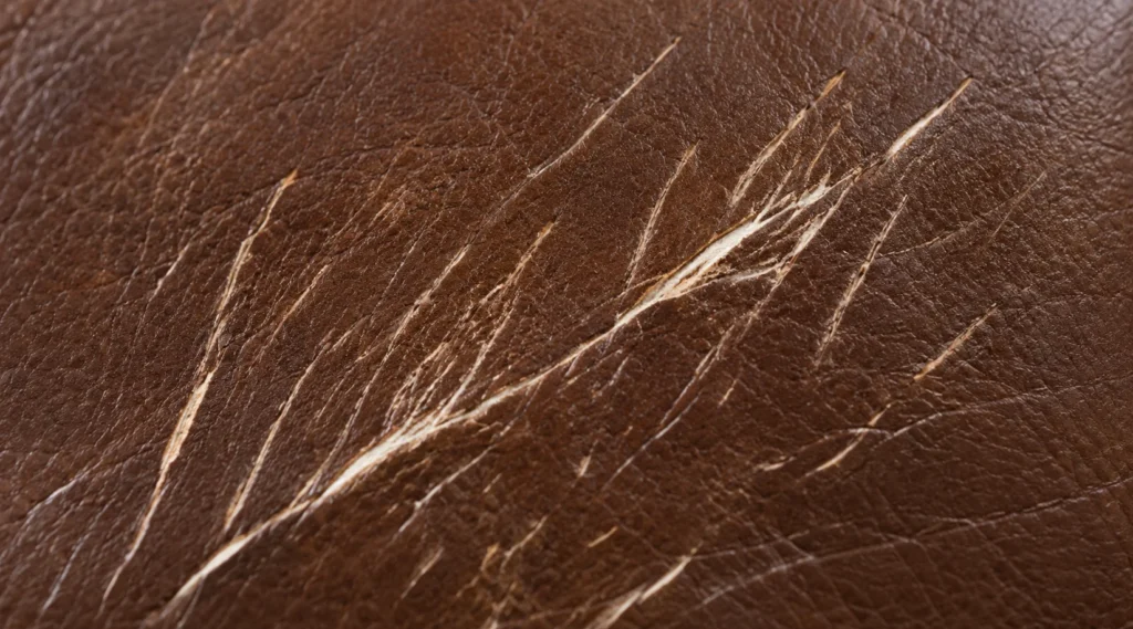 Pet scratches on an upholstered bed