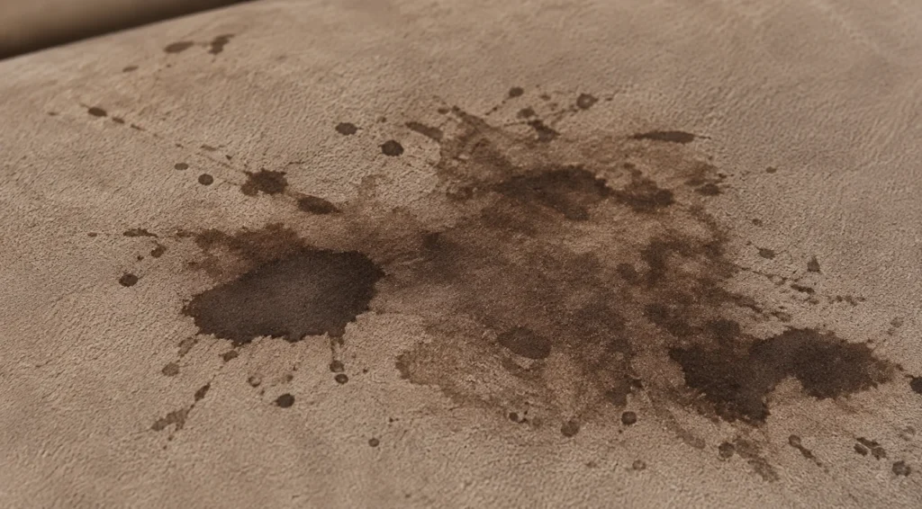 Stains on an upholstered bed