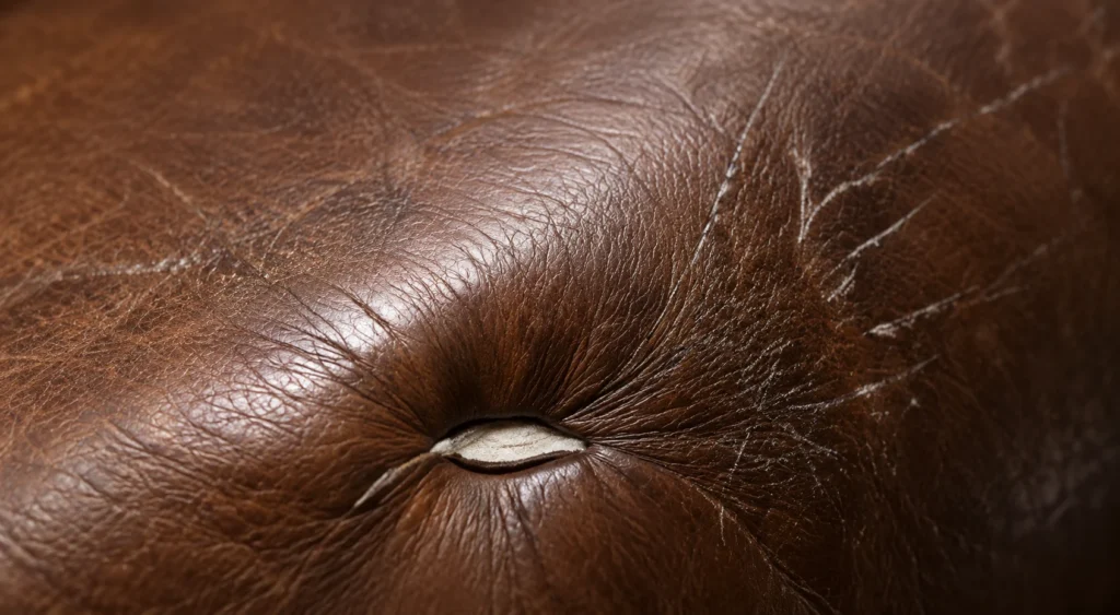 Tufting cracks on an upholstered bed