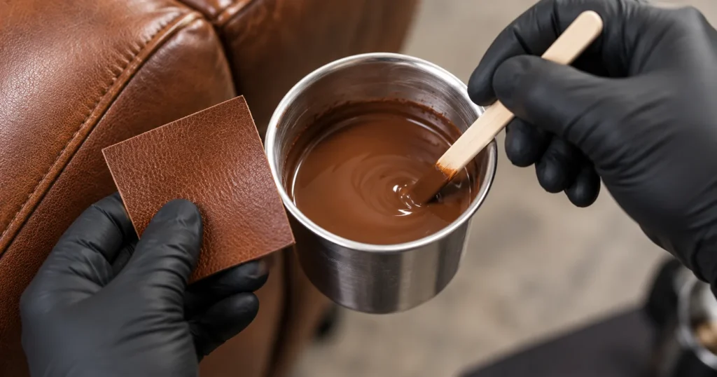 Leather colour being mixed