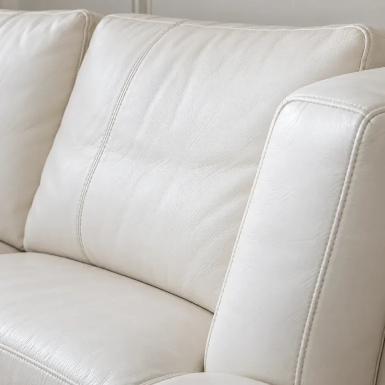 Close detail of a leather headrest