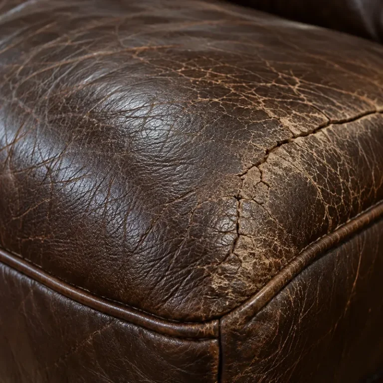 Leather cracked by years of sitting