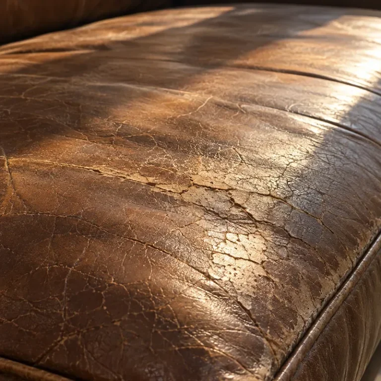 Leather cracked by sunrooms & bay windows