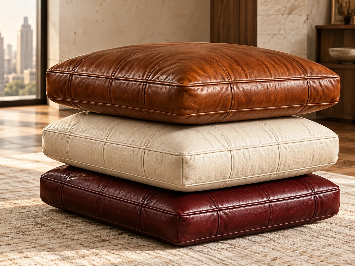 Rebuilt leather cushions