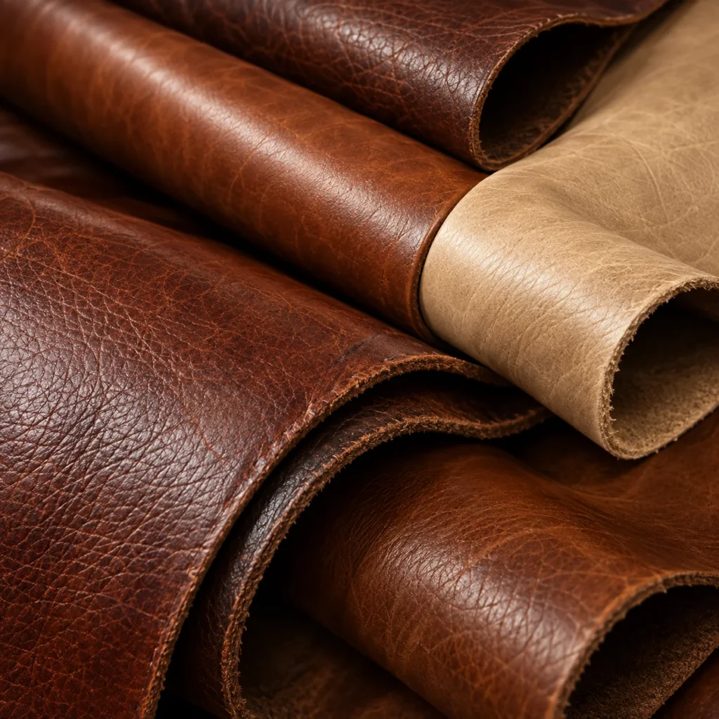 A selection of hides for reupholstery