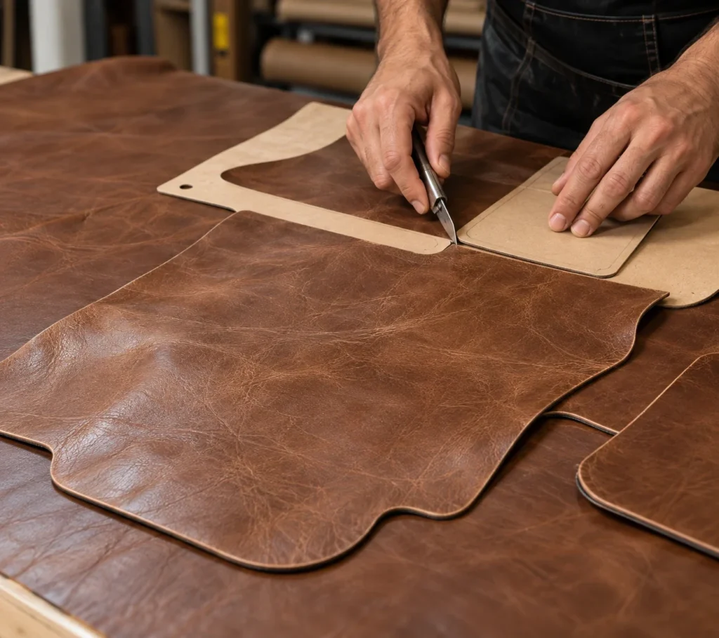 Patterns, leather dining chair work