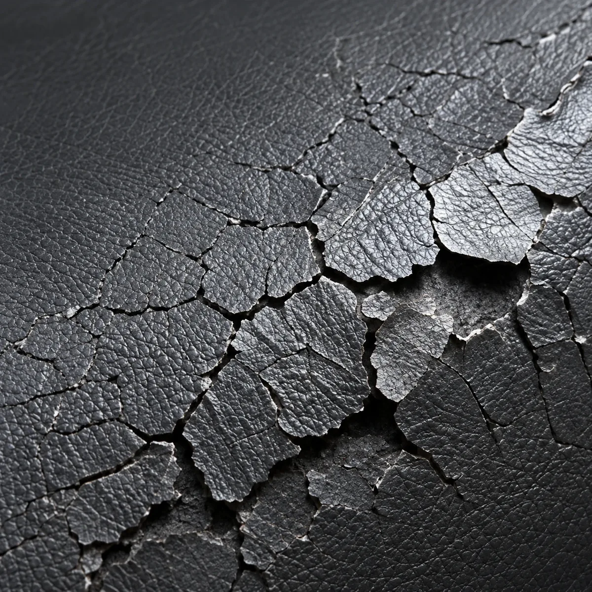 Peeling finish on a leather-look surface