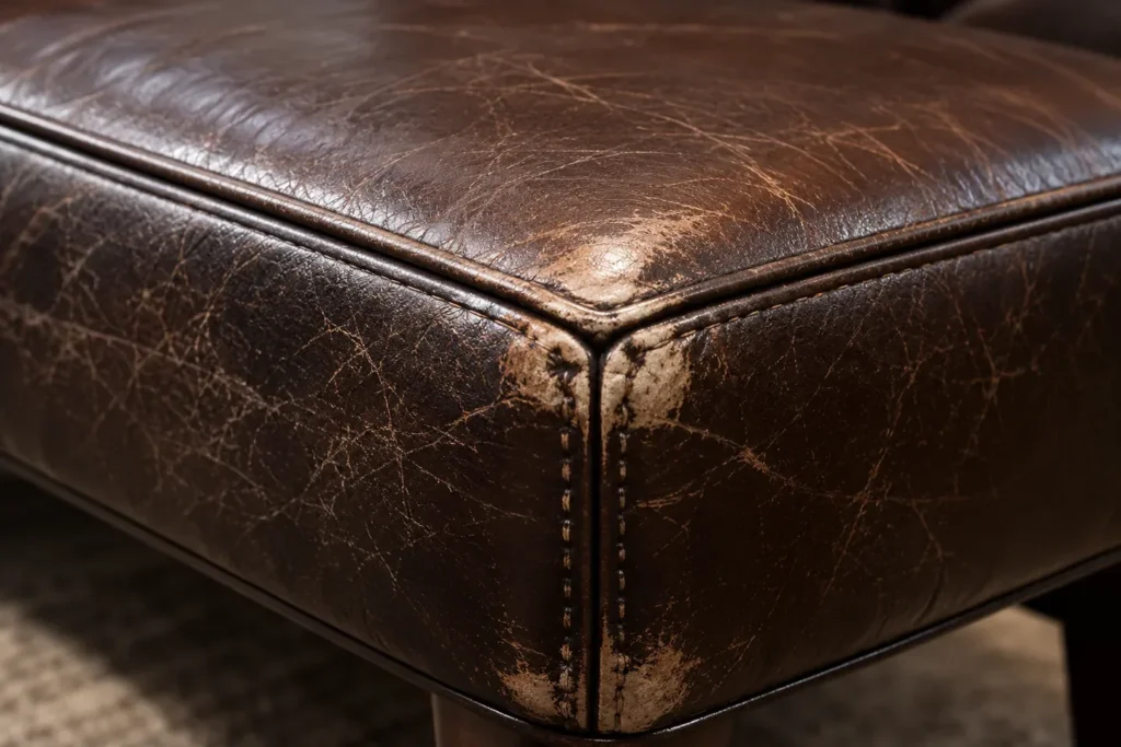 Scuffed leather corners