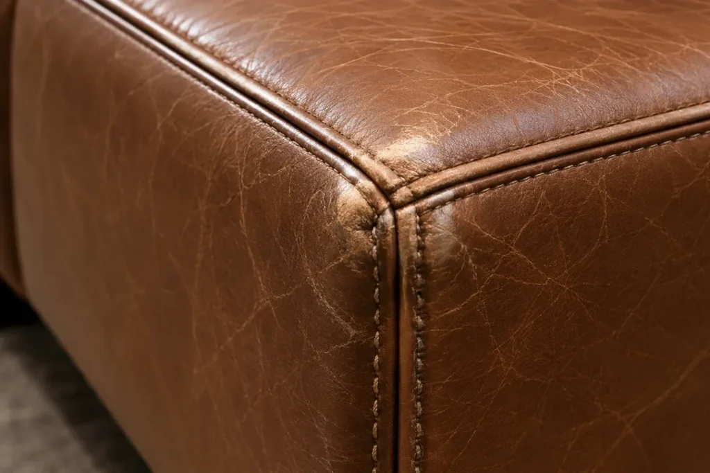 Scuffed leather seat fronts