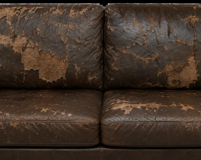 Leather sofa worn past repair