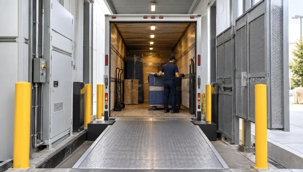 A loading dock used for freight access