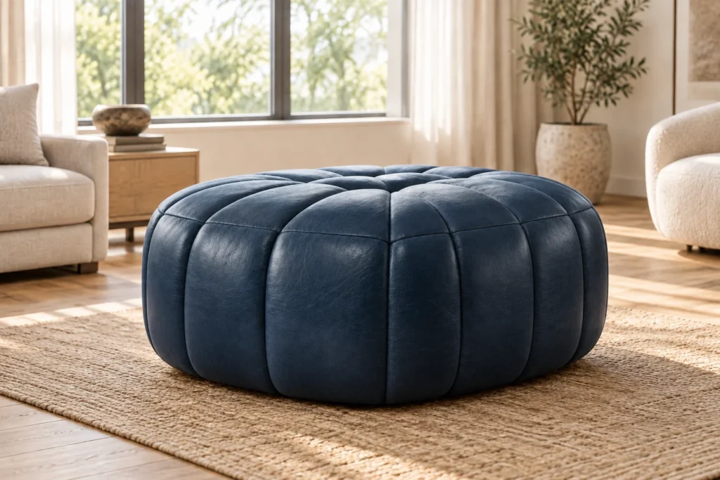 Poufs leather ottoman