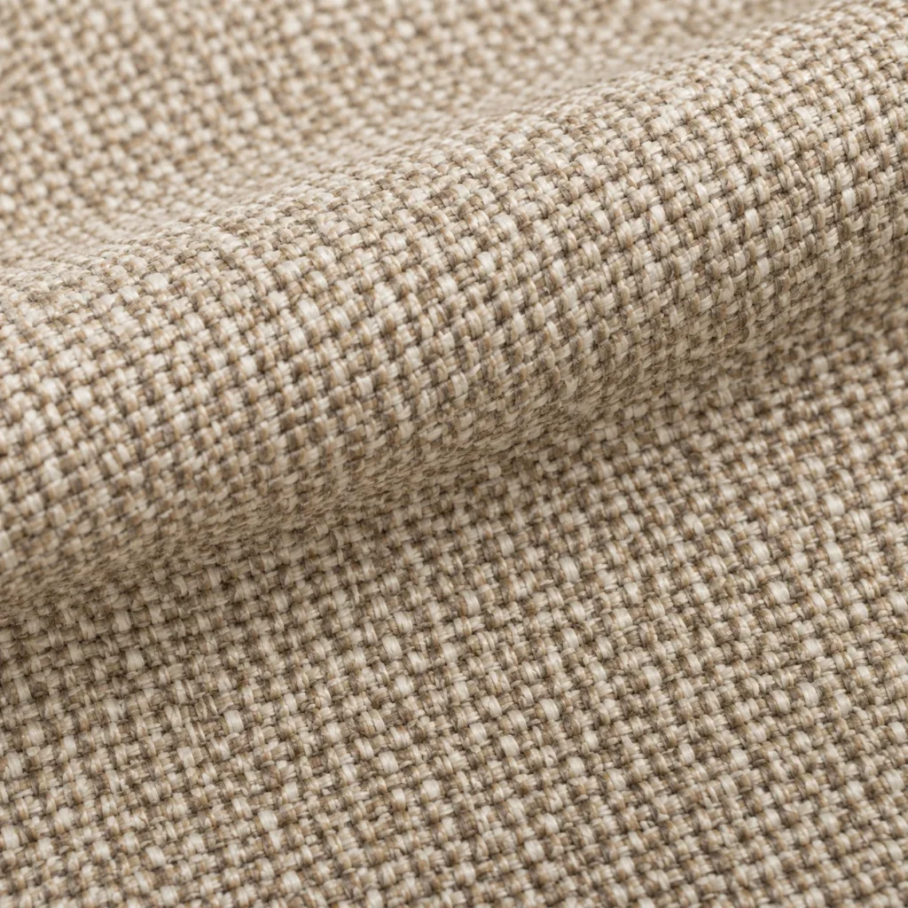 An oatmeal basket weave performance fabric