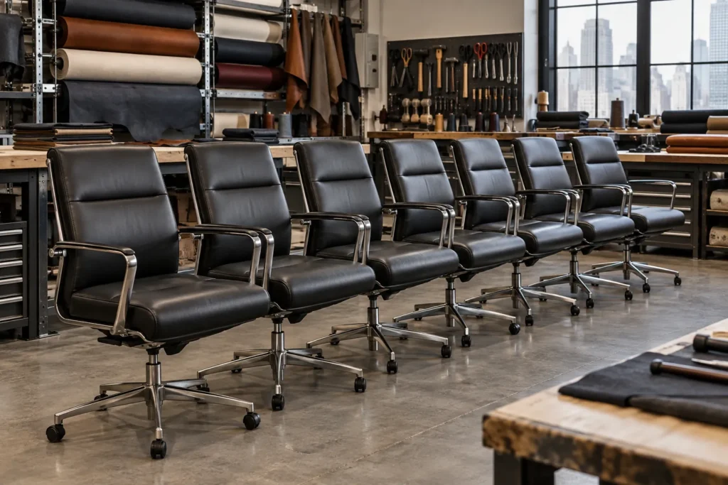 Office chairs batched for reupholstery