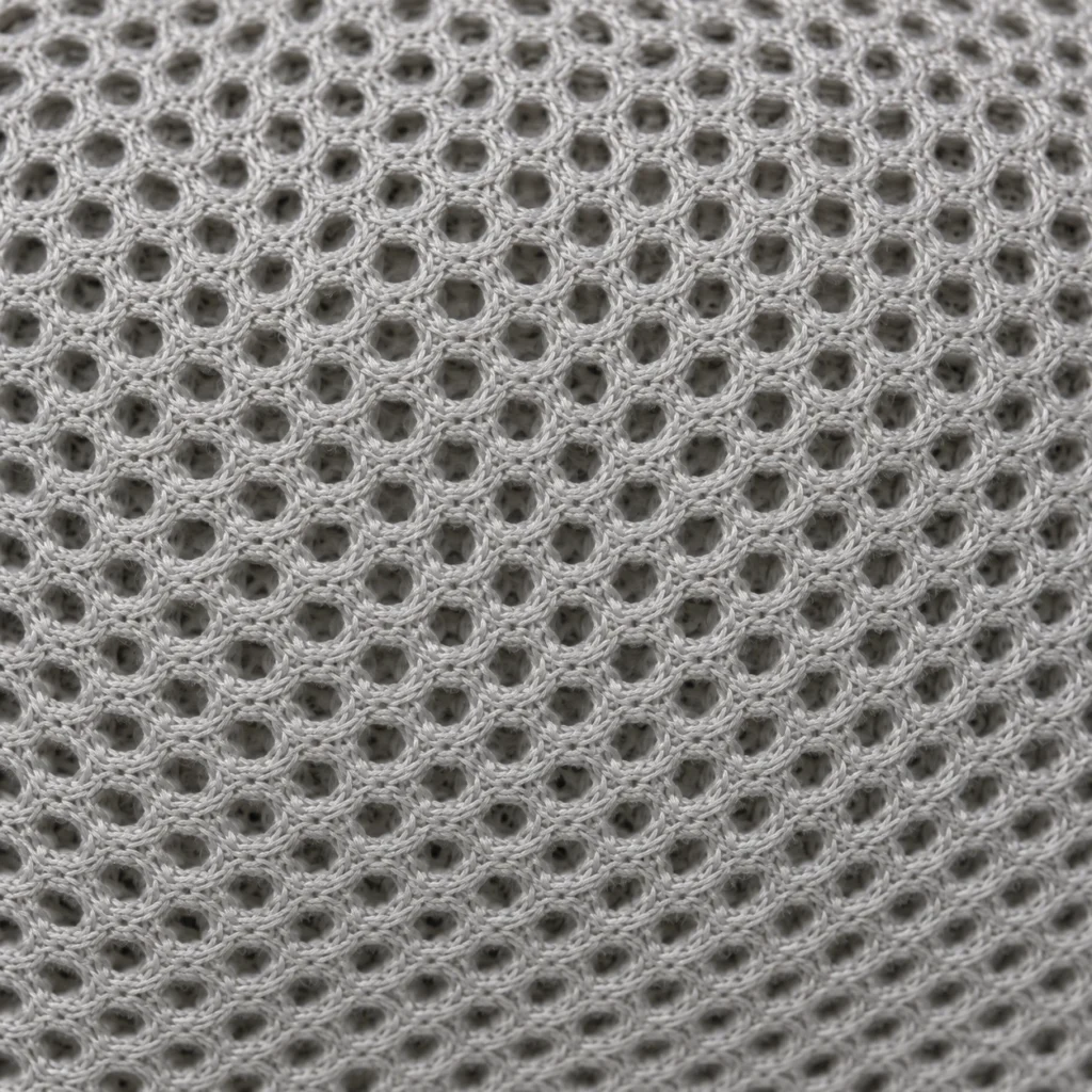 Mesh panel fabric for outdoor cushions