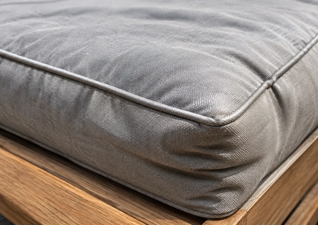 Outdoor cushion close-up: baggy covers