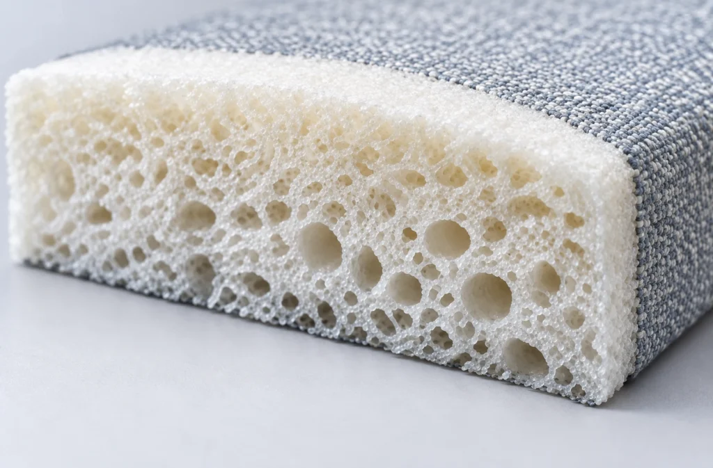 Cross-section foam used in outdoor cushions