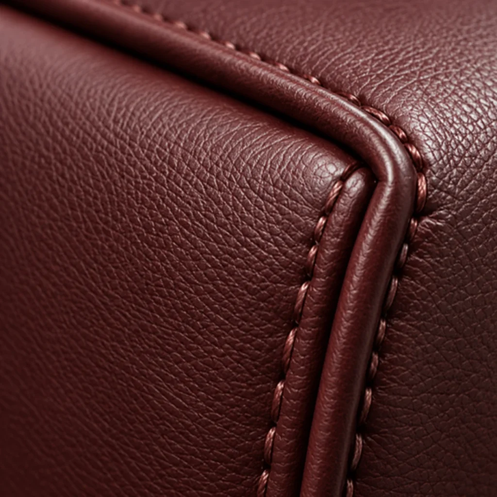 Piping detail on a salon chair cover