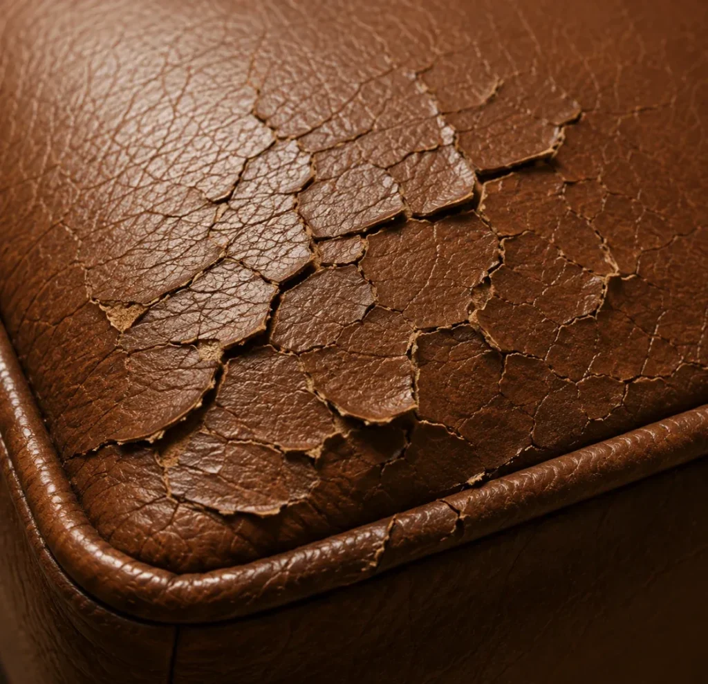 Leather finish, stage 3. Lifting