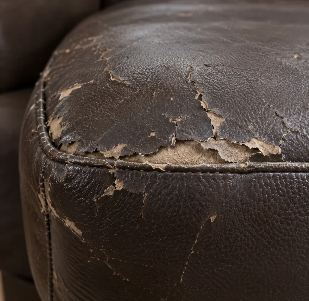 Peeling on a leather ottoman