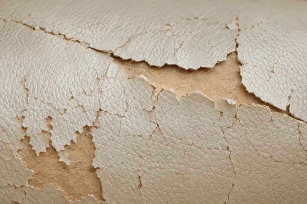 Leather peeling: across the panel