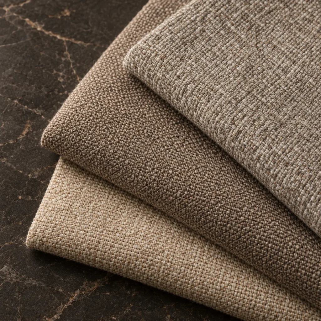 A gray performance fabric sample for office seating