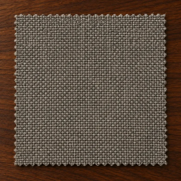 A performance fabric sample attached to its spec sheet
