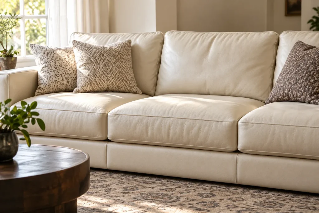 Leather that gains the most from a protective coat: light colors