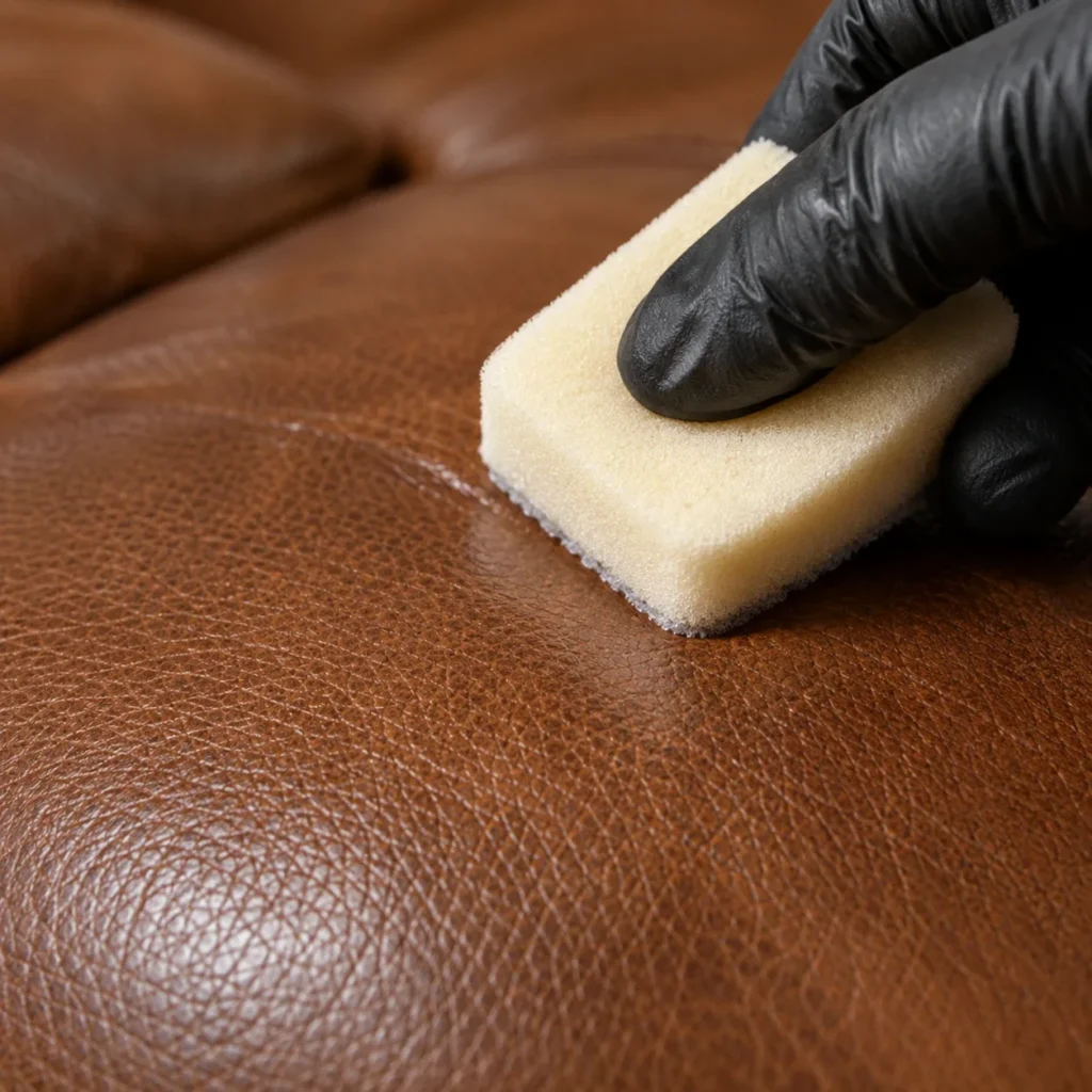 Step in our leather protection process: apply