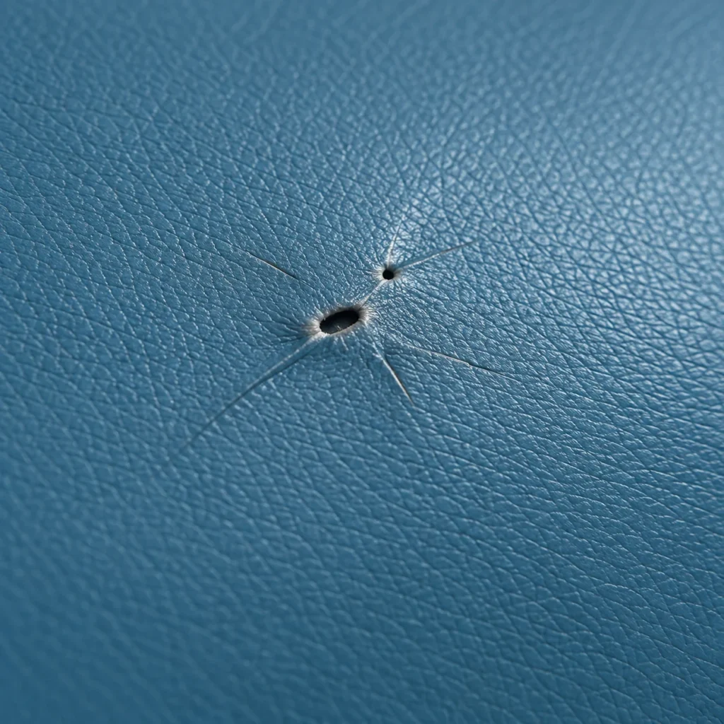 Punctures seen on a medical chair