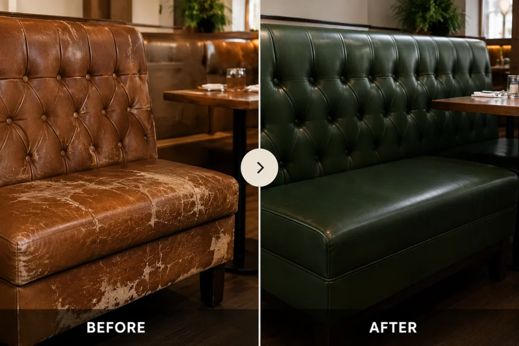 Worn-through booths
