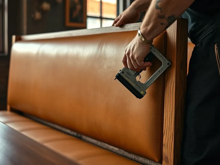 New leather cover being fitted to a frame