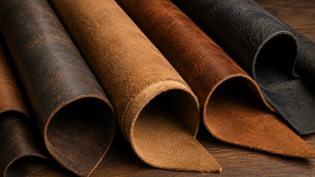 Rolled hides for material selection