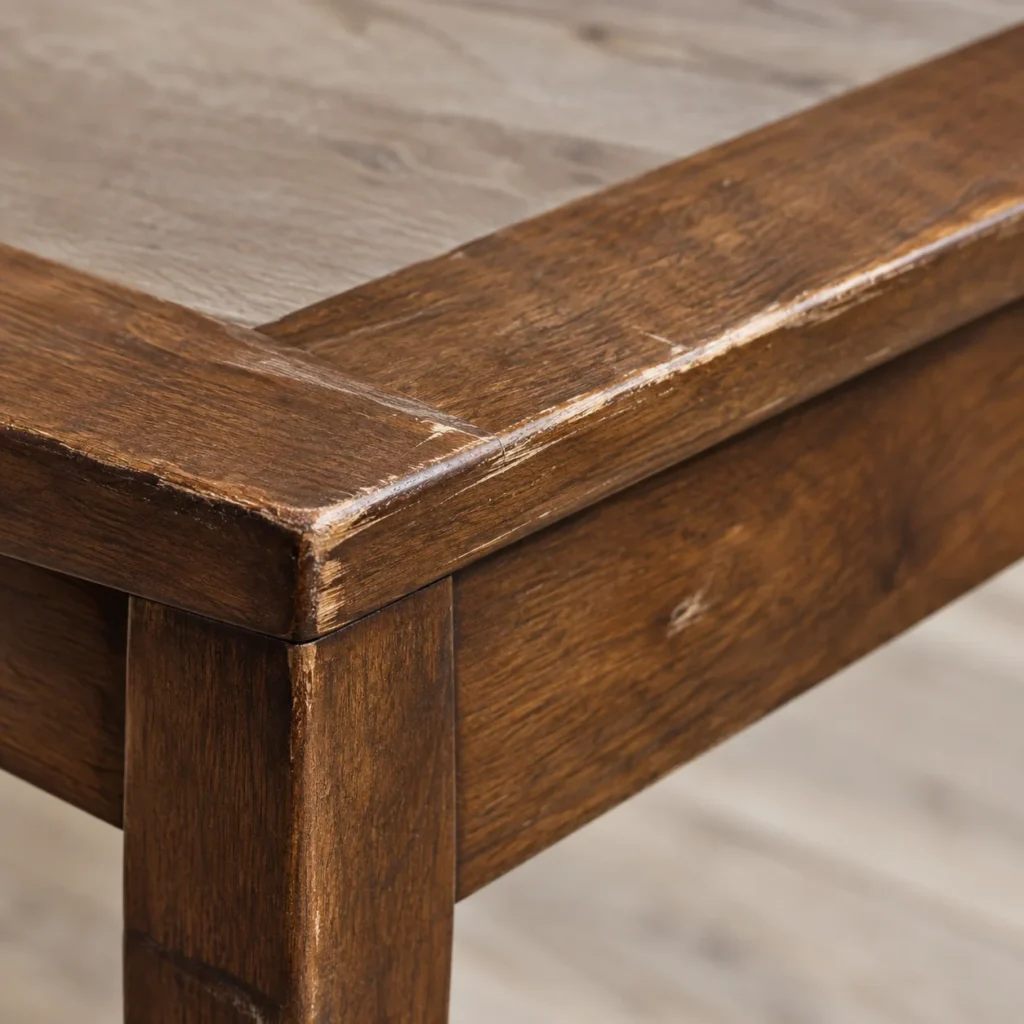 Dining chair close-up: marked legs