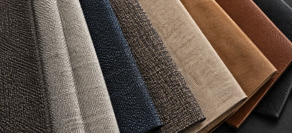 Fabric swatches for recovering a sleeper