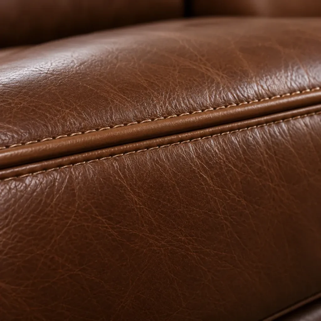 Leather sofa seat crown