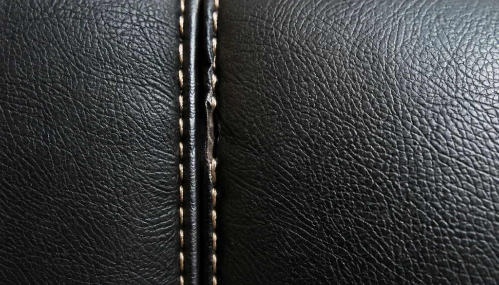 Seams on booth upholstery