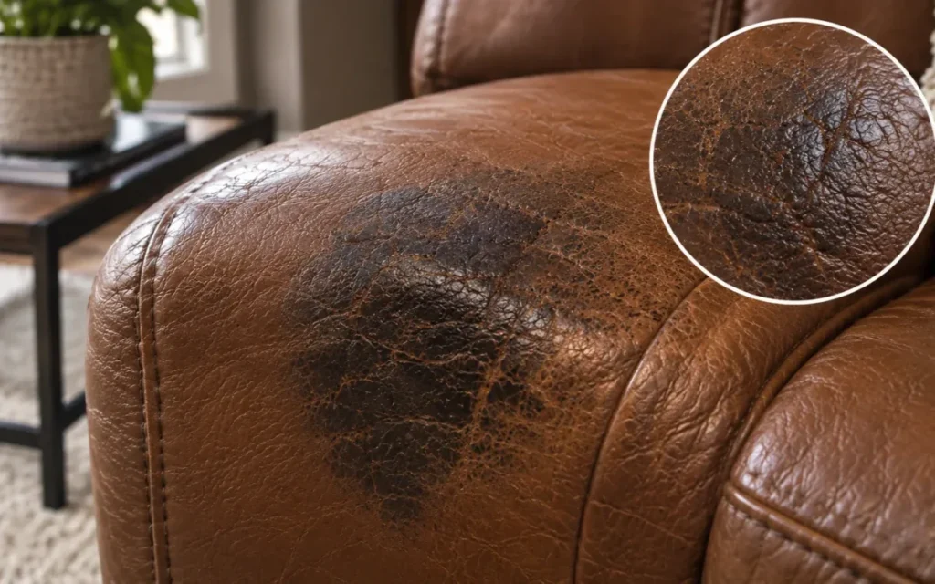 Leather stain after months later