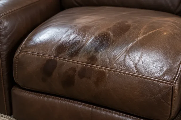 Body oil stain on leather