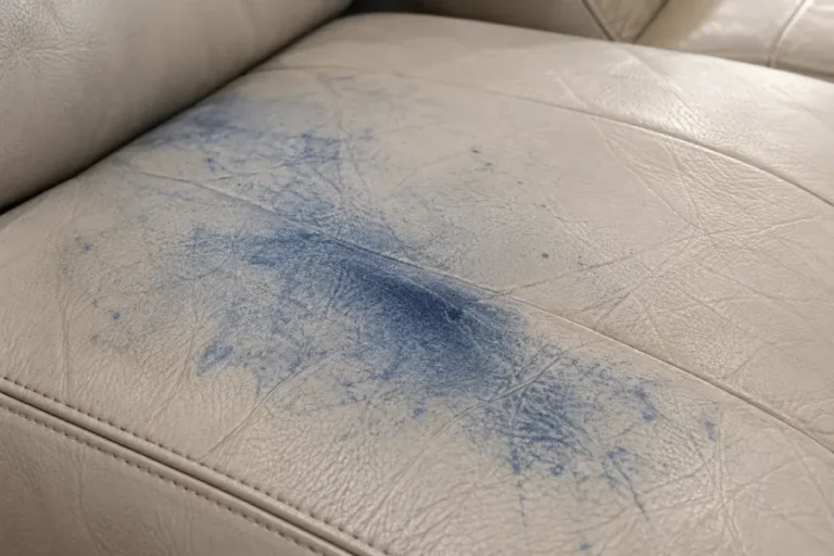 Denim dye stain on leather