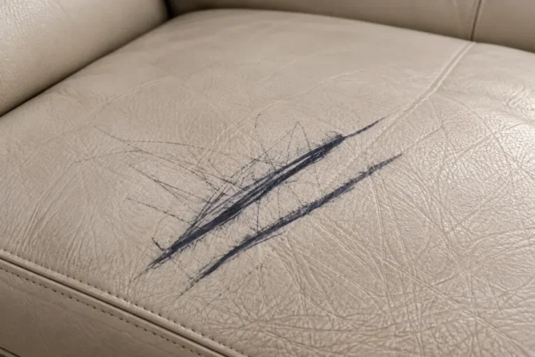 Ballpoint ink stain on leather
