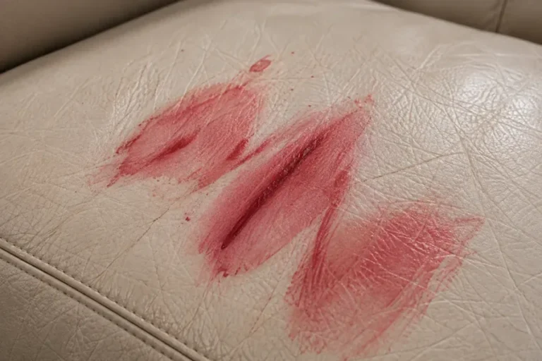 Makeup & lipstick stain on leather