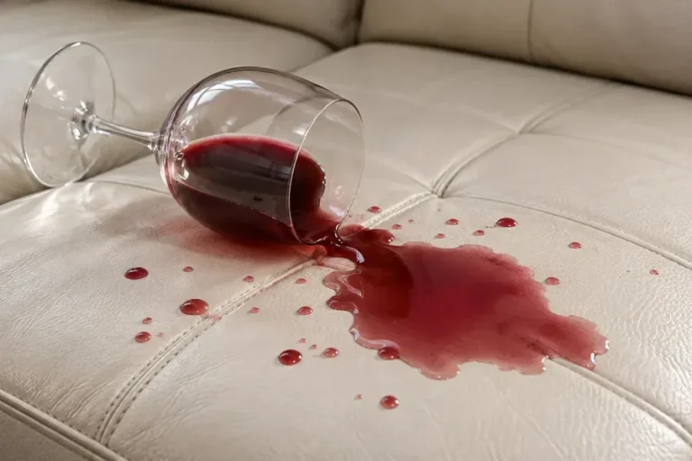 Wine & coffee stain on leather