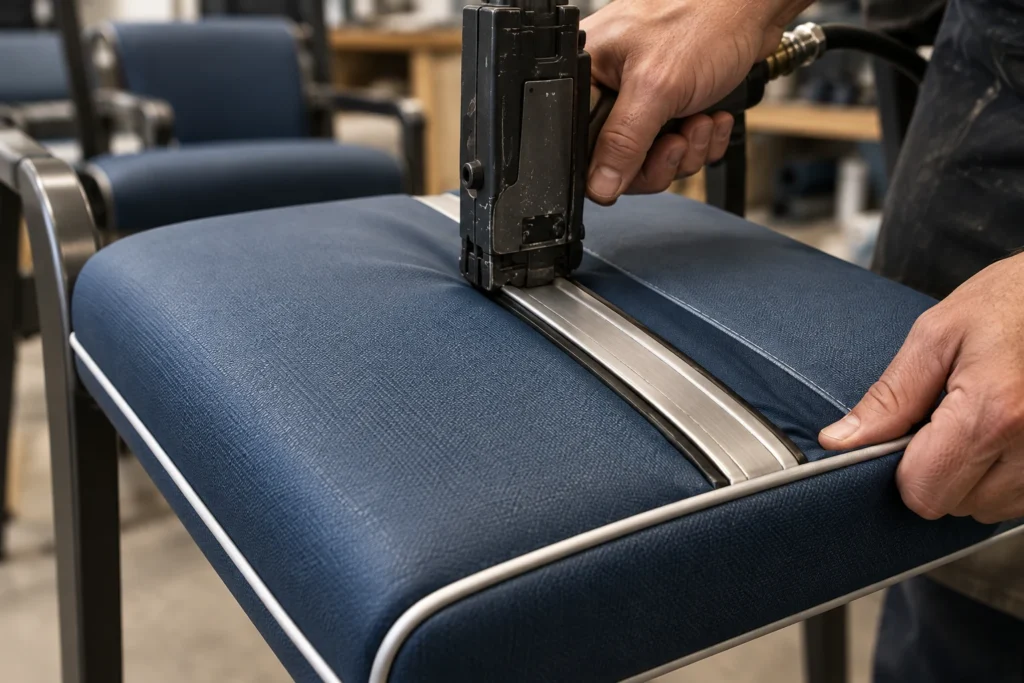 New cover on a reception chair
