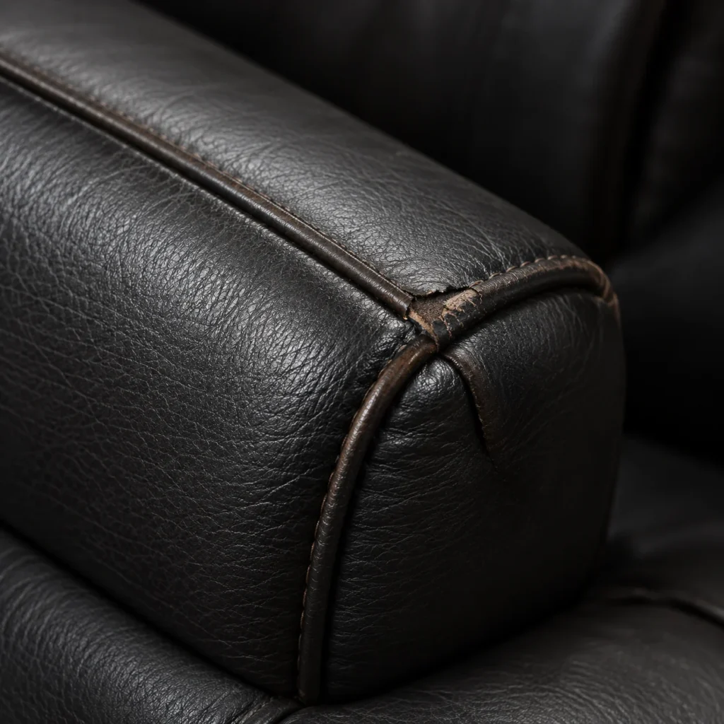 Headrest corners detail on a theater recliner
