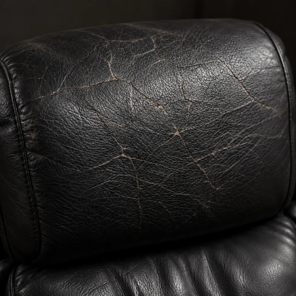 Crazing detail on a theater recliner